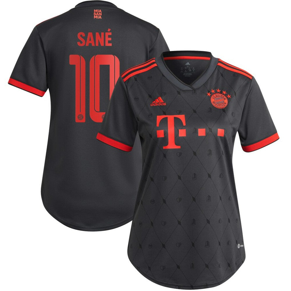 Adidas - Leroy Sané Bayern Munich Women's 2022/23 Third Replica Player Jersey - Charcoal