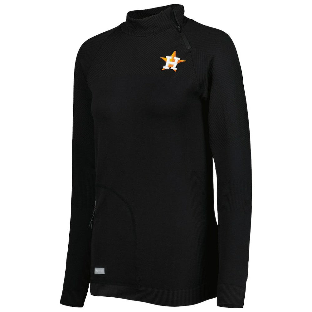 Houston Astros Levelwear Women's Verse Asymmetrical Raglan Tri-Blend Quarter-Zip Jacket Sale