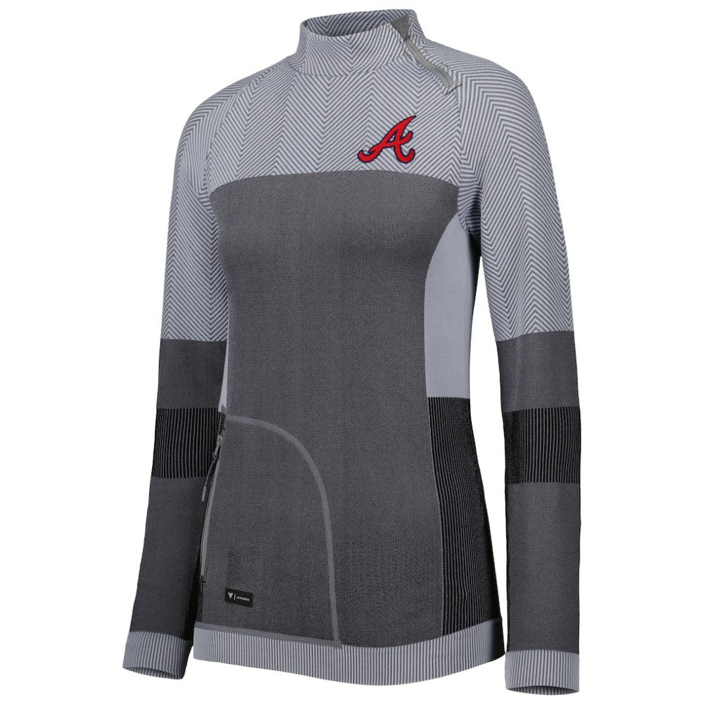 Atlanta Braves Levelwear Women's Verse Asymmetrical Raglan Tri-Blend Quarter-Zip Jacket for sale
