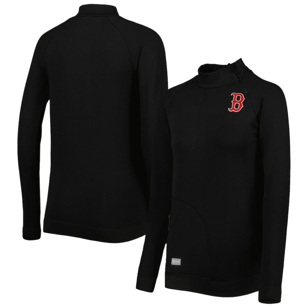 Boston Red Sox Levelwear Women's Verse Asymmetrical Raglan Tri-Blend Quarter-Zip Jacket Near Me