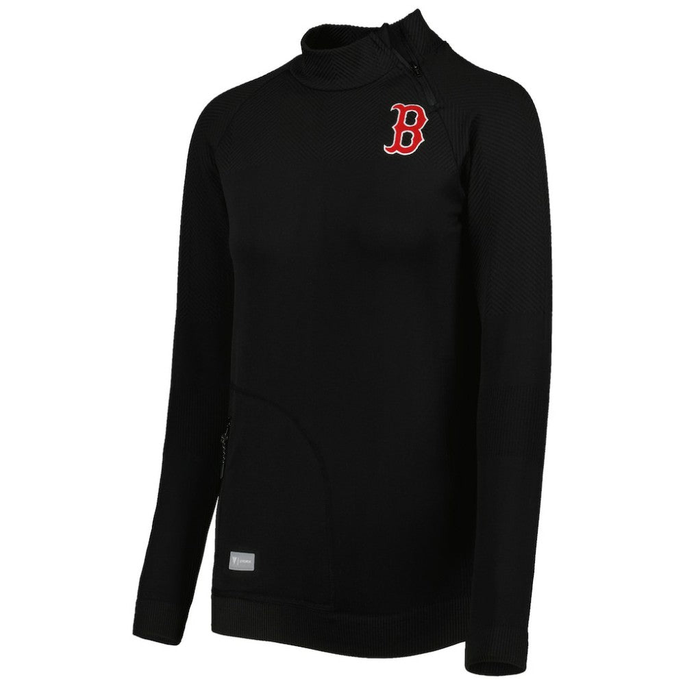 Boston Red Sox Levelwear Women's Verse Asymmetrical Raglan Tri-Blend Quarter-Zip Jacket Near Me