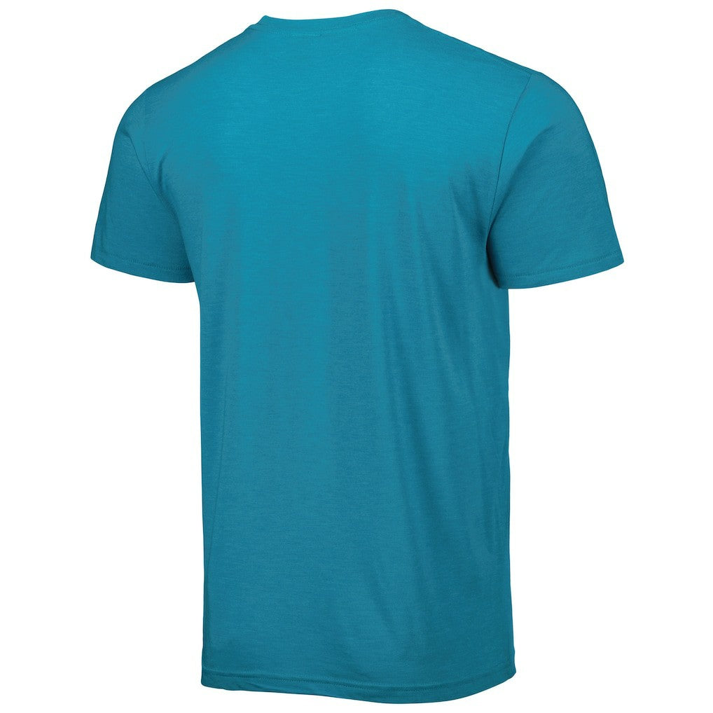 Fred Taylor Jacksonville Jaguars Homage Unisex Caricature Retired Player Tri-Blend T-Shirt - Teal - NFL