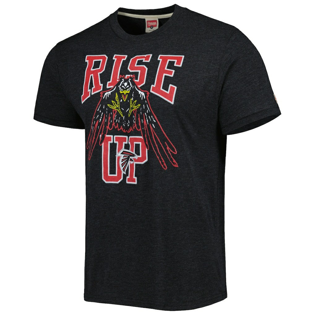 Atlanta Falcons Homage Rise Up Hyper Local Tri-Blend T-Shirt - Black - NFL