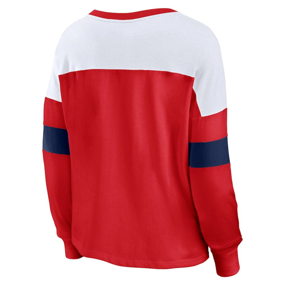St. Louis Cardinals Fanatics Women's Even Match Lace-Up Long Sleeve V-Neck T-Shirt Outlet