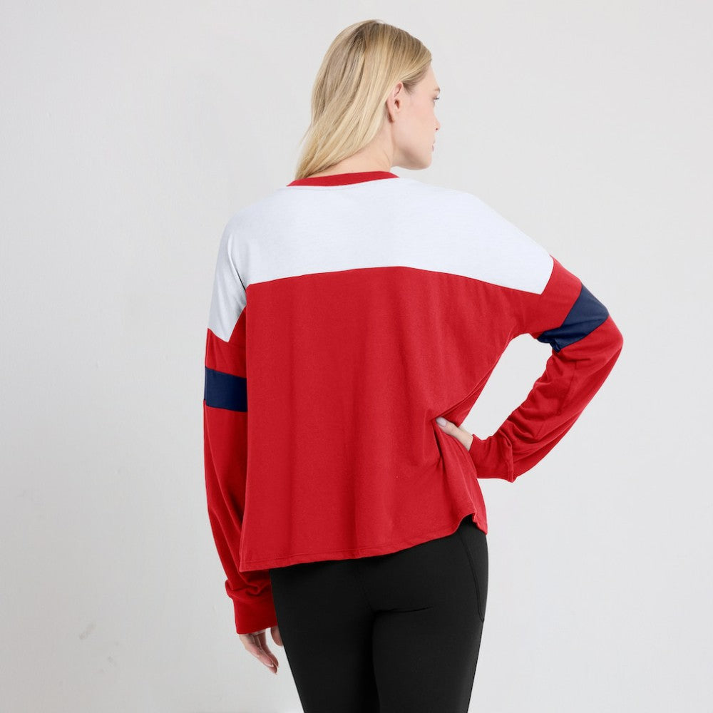 St. Louis Cardinals Fanatics Women's Even Match Lace-Up Long Sleeve V-Neck T-Shirt Outlet