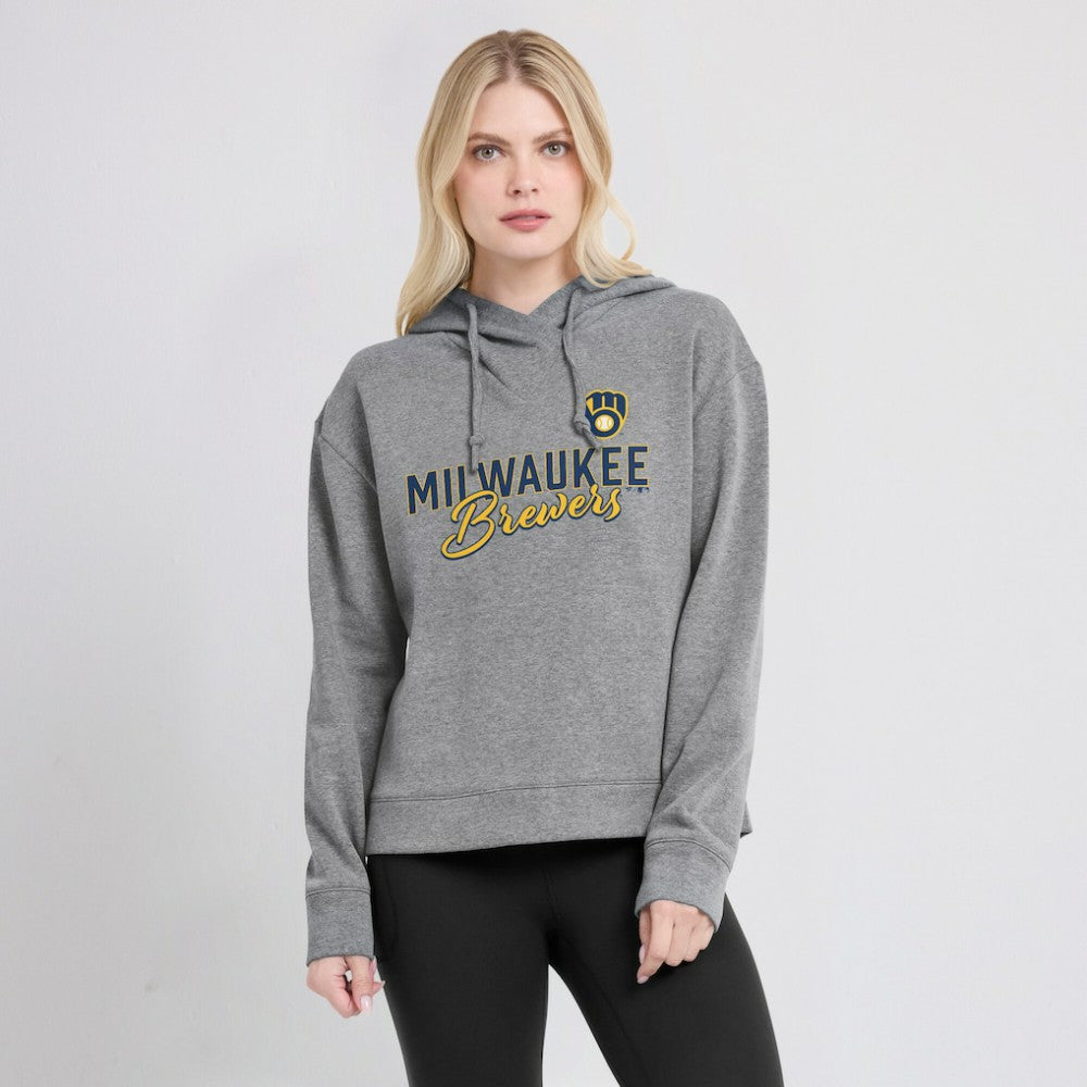 Milwaukee Brewers Fanatics Women's Script Favorite Lightweight Pullover Hoodie for sale