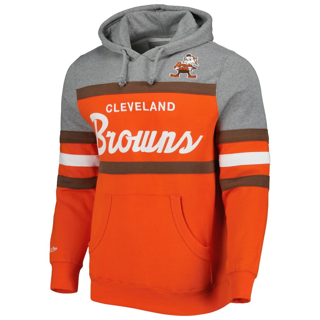 Cleveland Browns Head Coach Pullover Hoodie - Orange/Heathered Gray - Mitchell & Ness