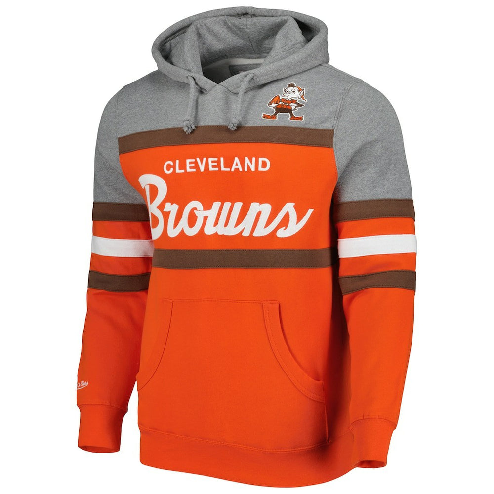 Cleveland Browns Head Coach Pullover Hoodie - Orange/Heathered Gray - Mitchell & Ness