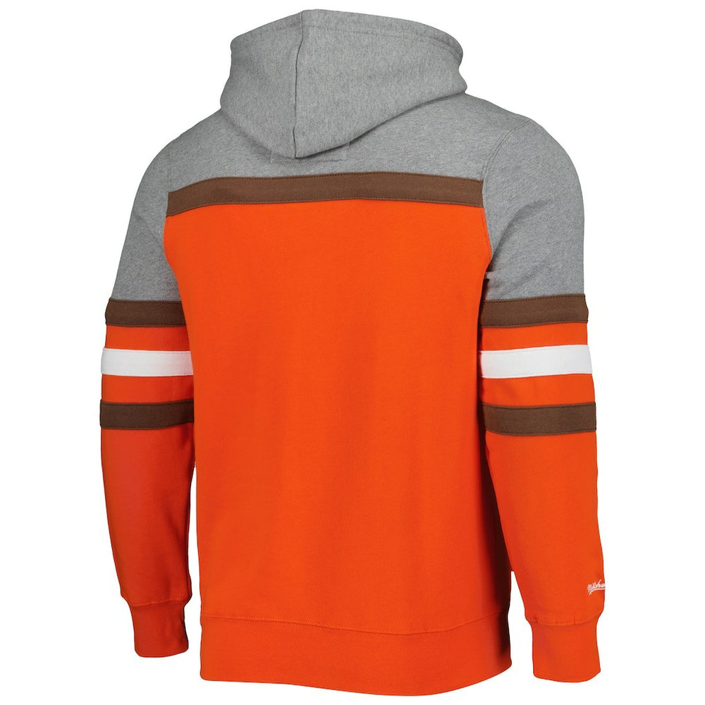 Cleveland Browns Head Coach Pullover Hoodie - Orange/Heathered Gray - Mitchell & Ness