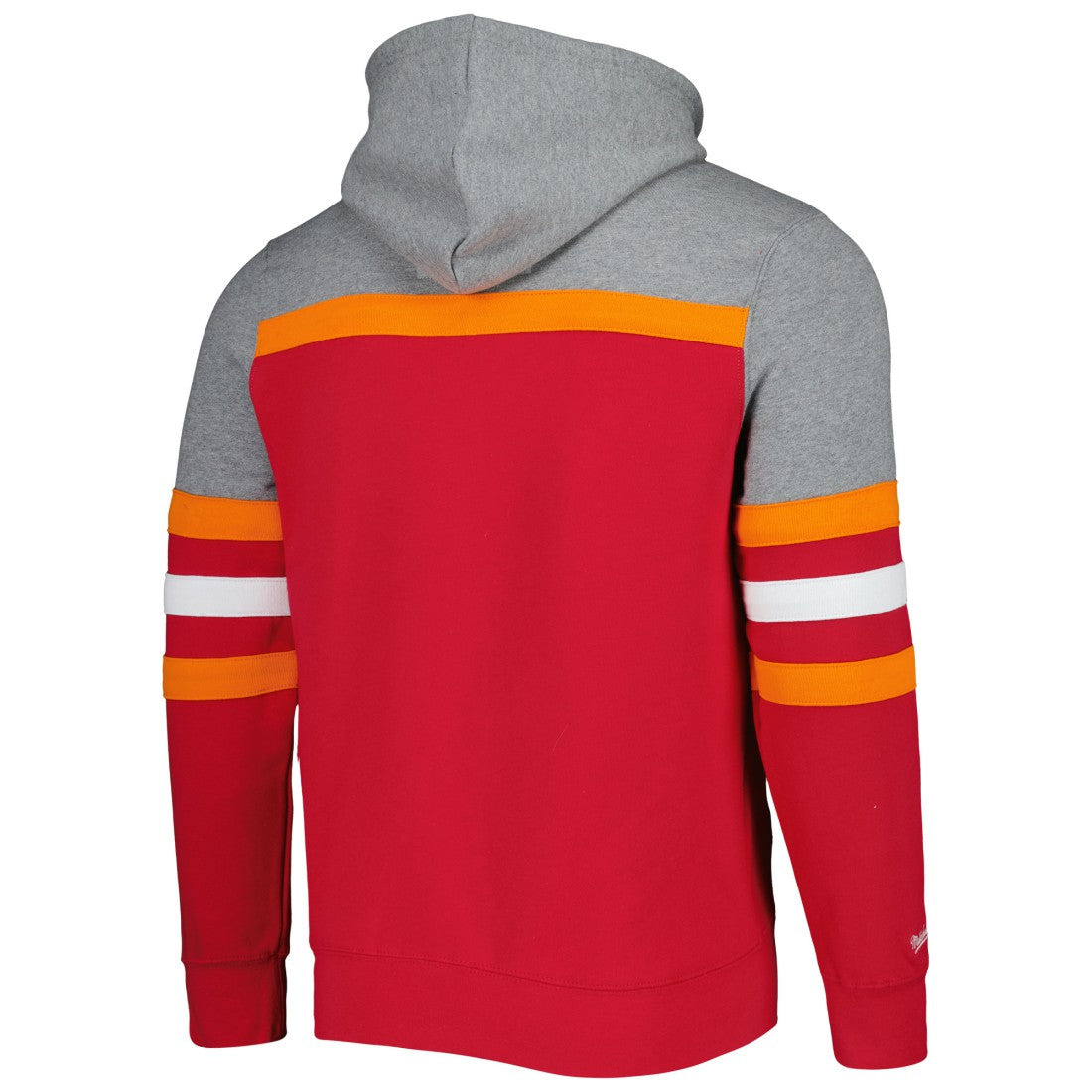 Tampa Bay Buccaneers Head Coach Pullover Hoodie - Red/Heathered Gray - Mitchell & Ness