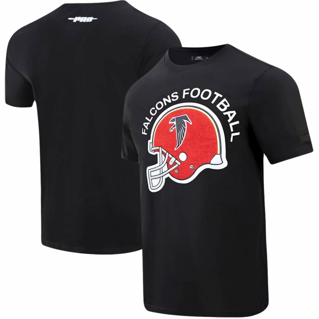 Atlanta Falcons Pro Standard Red Helmet Wordmark T-Shirt - Black - NFL