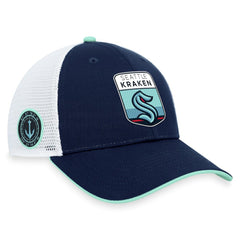 Seattle Kraken Fanatics 2023 NHL Draft On Stage Trucker Adjustable Hat - Deep Sea Blue | Fanatics Lifestyle