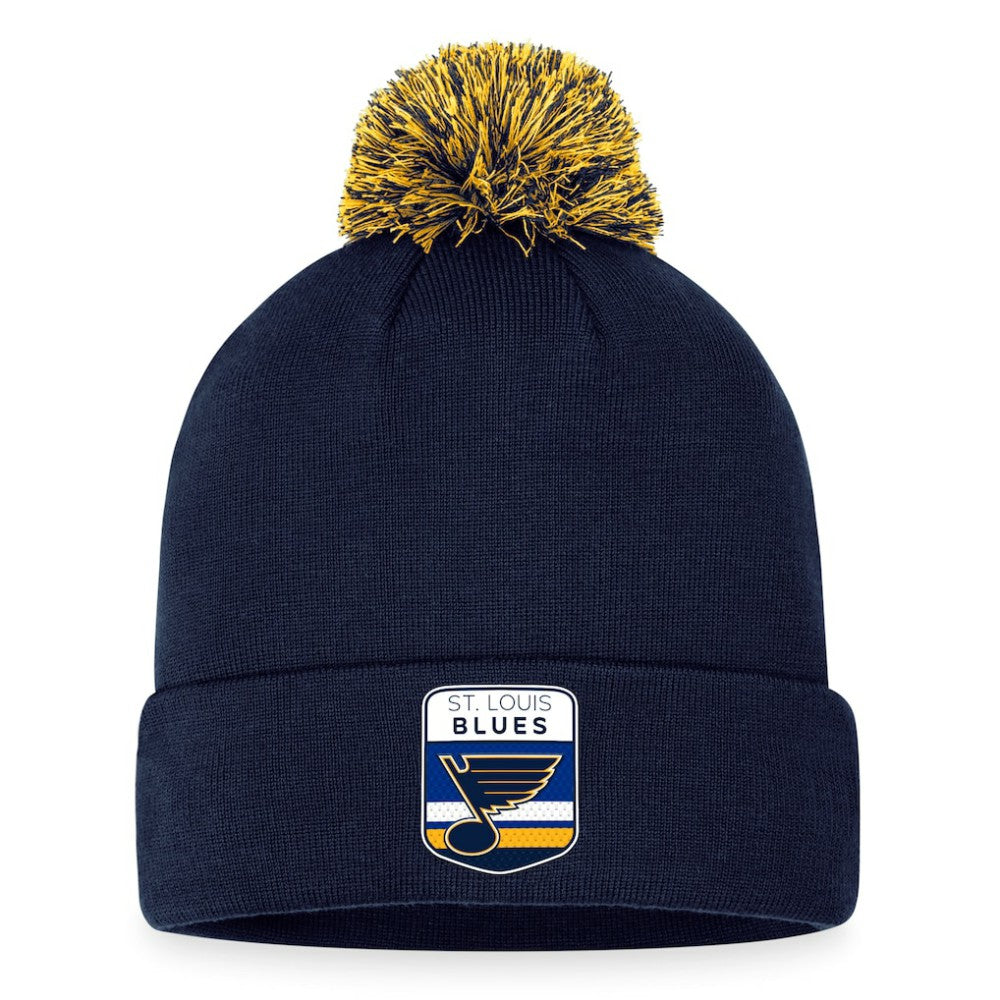 St. Louis Blues Fanatics 2023 NHL Draft Cuffed Knit Hat with Pom - Navy | Fanatics discount