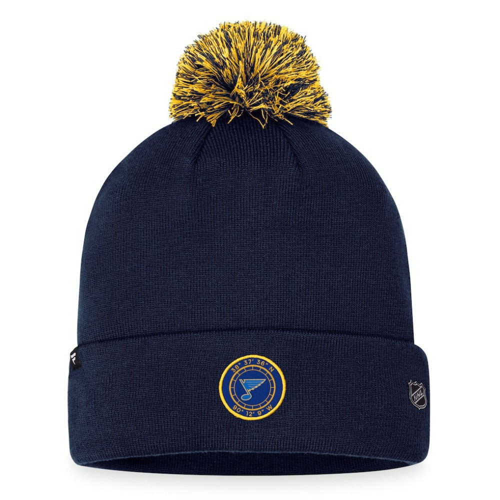 St. Louis Blues Fanatics 2023 NHL Draft Cuffed Knit Hat with Pom - Navy | Fanatics discount