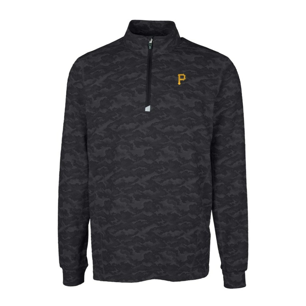 Pittsburgh Pirates Cutter & Buck Big & Tall Traverse Camo Print Stretch Quarter-Zip Pullover Top Outlet