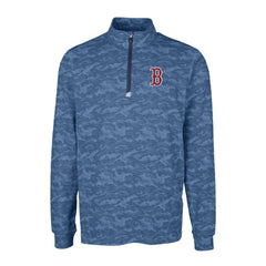 Boston Red Sox Cutter & Buck Big & Tall Traverse Camo Print Stretch Quarter-Zip Pullover Top Outlet