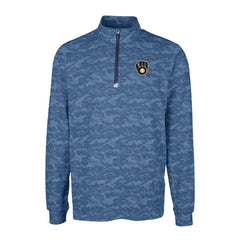 Milwaukee Brewers Cutter & Buck Big & Tall Traverse Camo Print Stretch Quarter-Zip Pullover Top Outlet