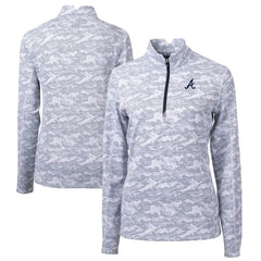 Atlanta Braves Cutter & Buck Women's Traverse Camo Print Stretch Quarter-Zip Pullover Top Online