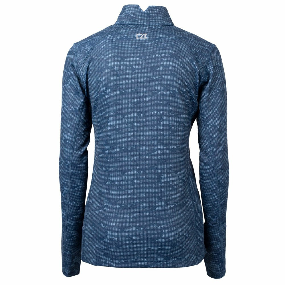 Cleveland Guardians Cutter & Buck Women's Traverse Camo Print Stretch Quarter-Zip Pullover Top Sale