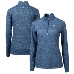 Houston Astros Cutter & Buck Women's Traverse Camo Print Stretch Quarter-Zip Pullover Top Discount