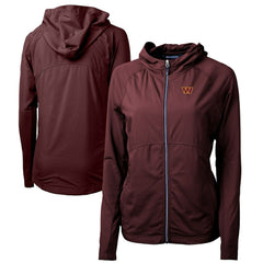 Washington Commanders Cutter & Buck Women's Adapt Eco Knit Hybrid Recycled Full-Zip Hoodie - Burgundy - NFL
