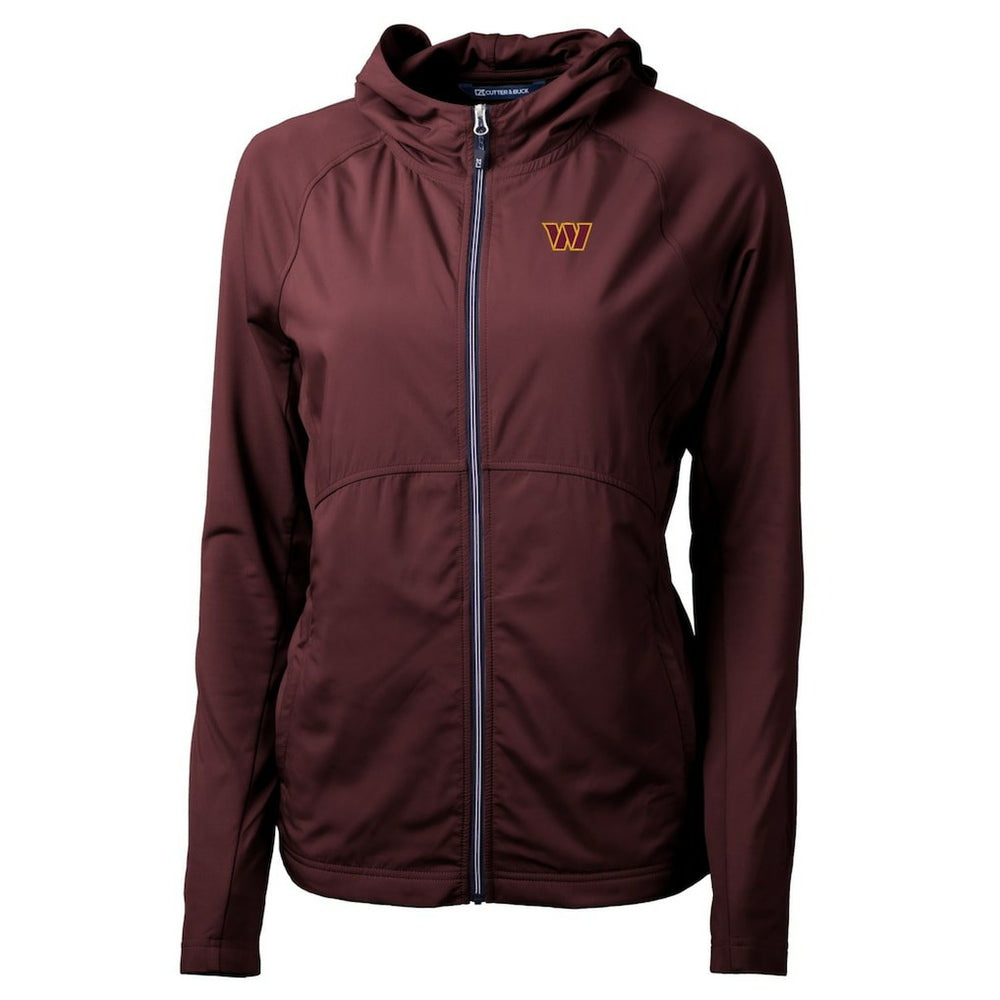 Washington Commanders Cutter & Buck Women's Adapt Eco Knit Hybrid Recycled Full-Zip Hoodie - Burgundy - NFL