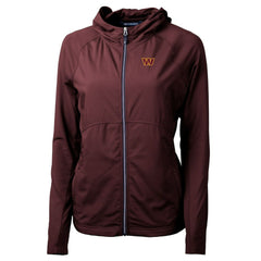 Washington Commanders Cutter & Buck Women's Adapt Eco Knit Hybrid Recycled Full-Zip Hoodie - Burgundy - NFL