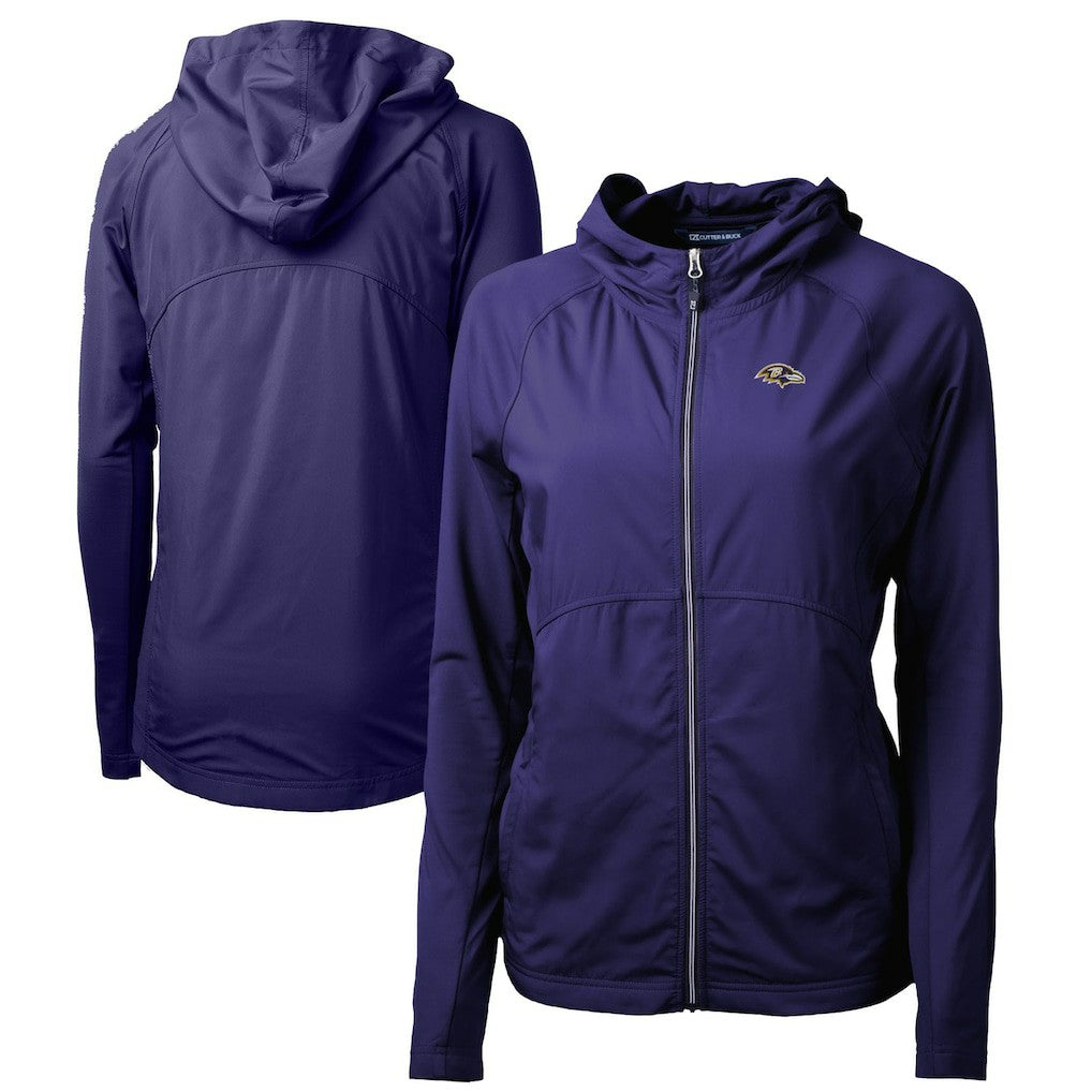 Baltimore Ravens Cutter & Buck Women's Adapt Eco Knit Hybrid Recycled Full-Zip Hoodie - Purple - NFL