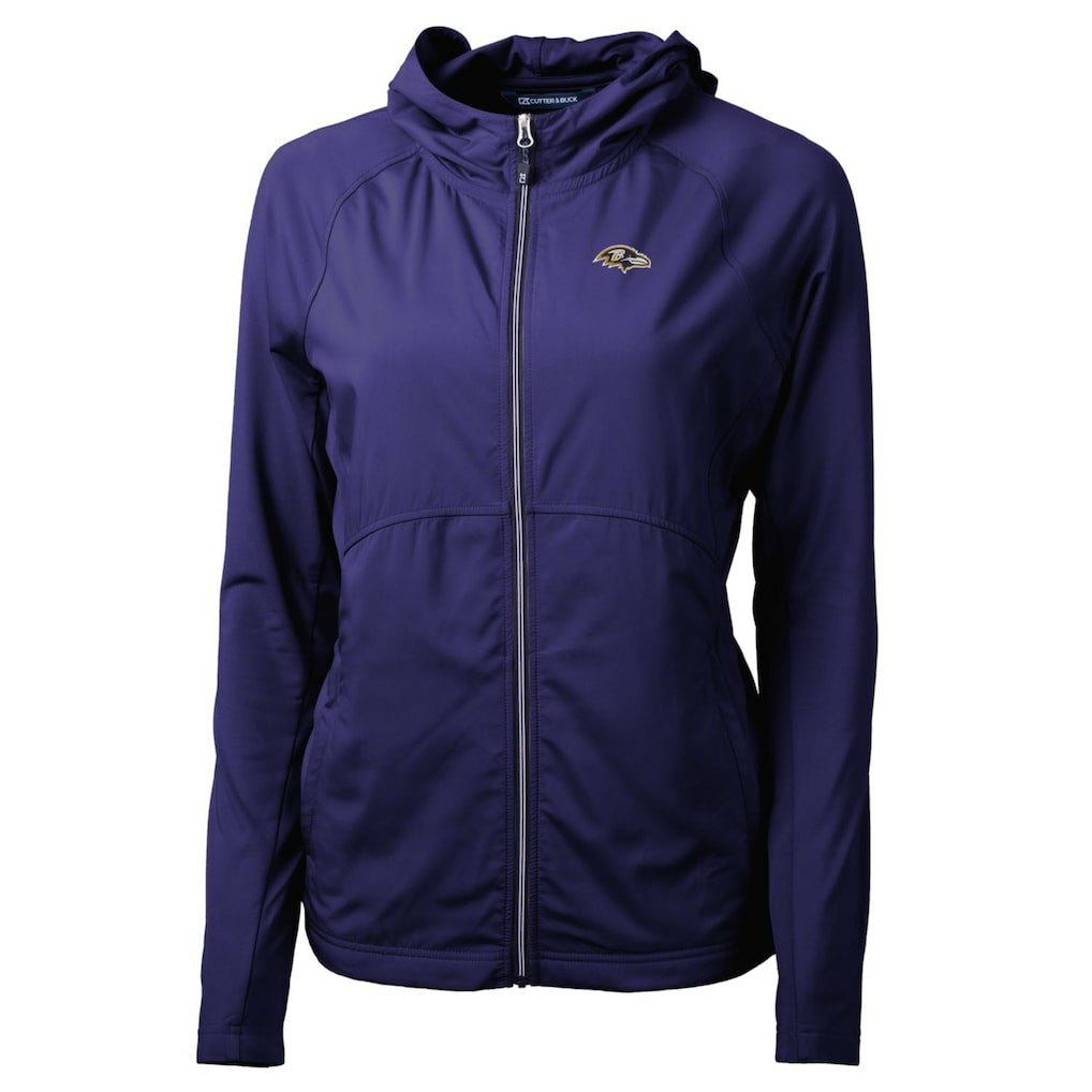Baltimore Ravens Cutter & Buck Women's Adapt Eco Knit Hybrid Recycled Full-Zip Hoodie - Purple - NFL