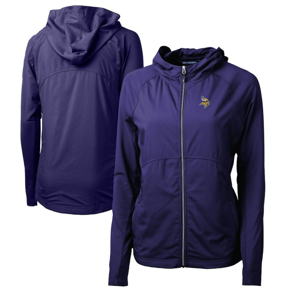 Minnesota Vikings Cutter & Buck Women's Adapt Eco Knit Hybrid Recycled Full-Zip Hoodie - Purple - NFL