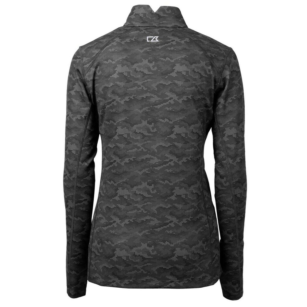 Minnesota Vikings Cutter & Buck Women's Traverse Camo Print Stretch Quarter-Zip Pullover Top - Black - NFL