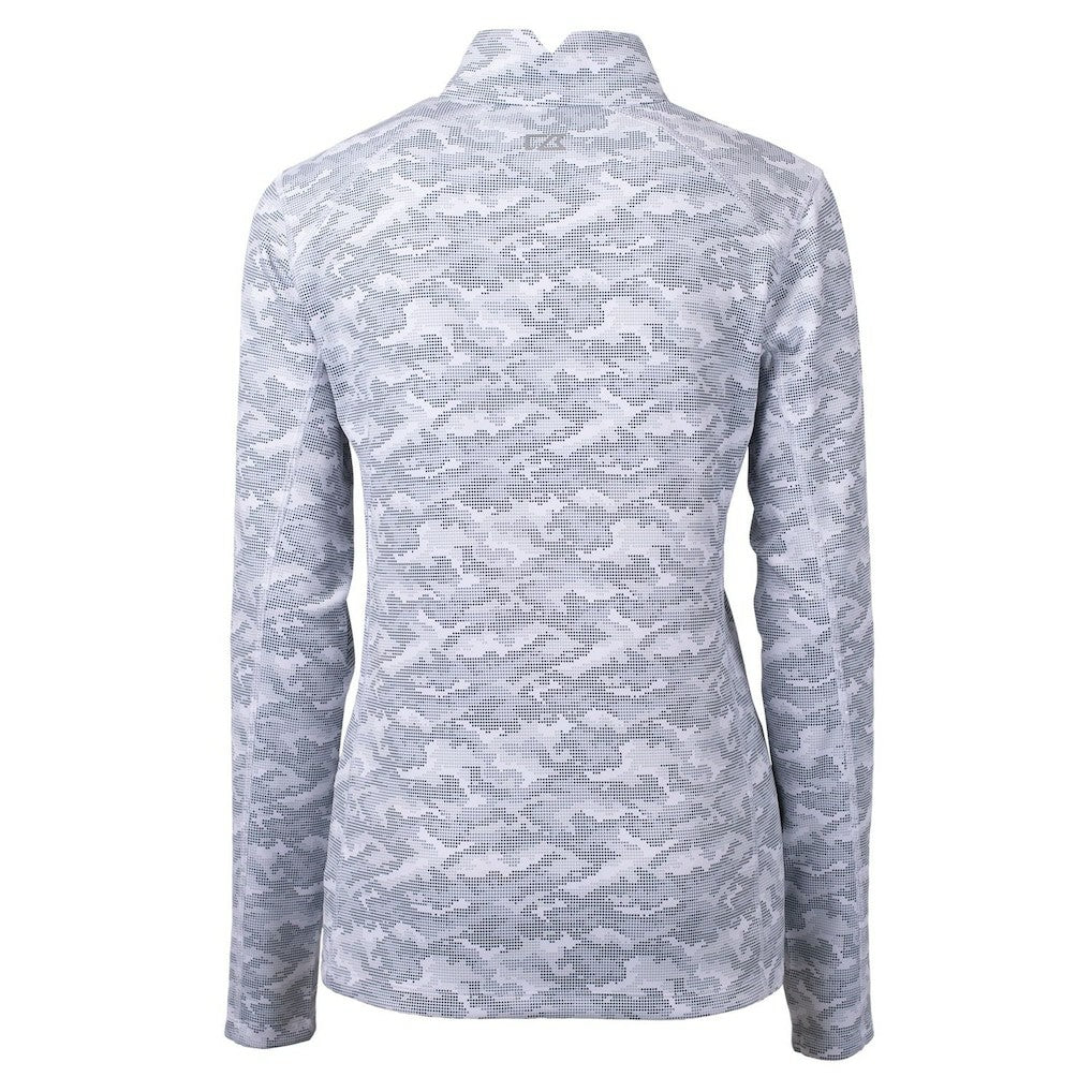 Minnesota Vikings Cutter & Buck Women's Traverse Camo Print Stretch Quarter-Zip Pullover Top - Charcoal - NFL