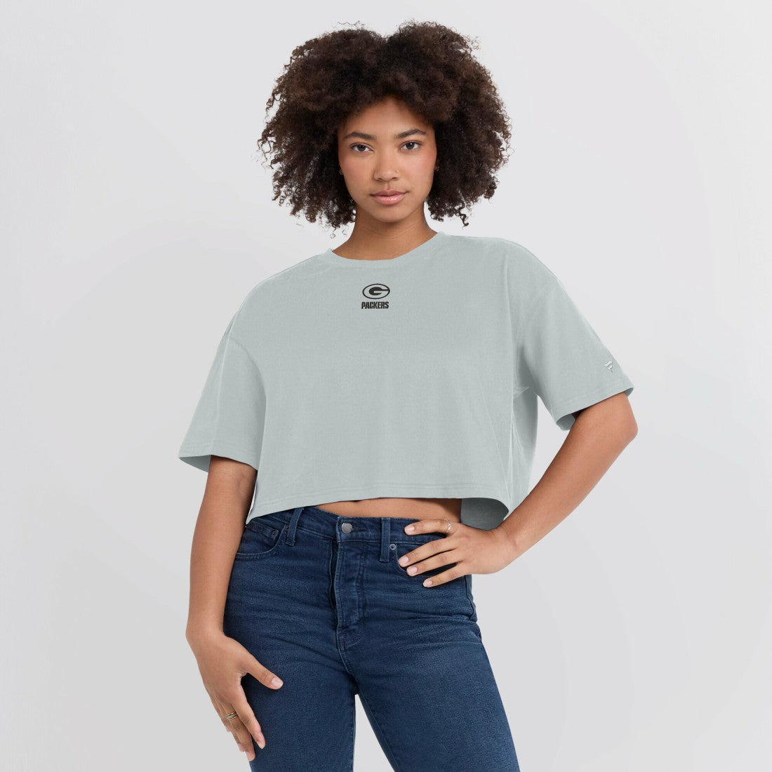 Green Bay Packers Women's Elements Super Soft Boxy Cropped T-Shirt - Gray - Fanatics