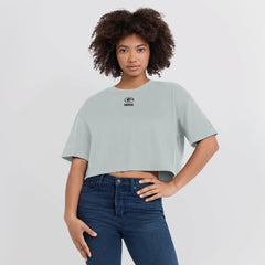 Green Bay Packers Women's Elements Super Soft Boxy Cropped T-Shirt - Gray - Fanatics