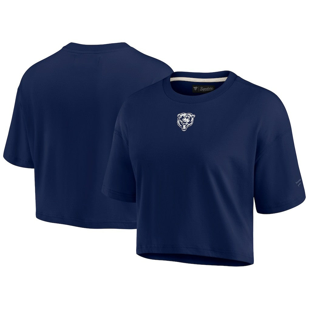 Chicago Bears Women's Elements Super Soft Boxy Cropped T-Shirt - Navy - Fanatics