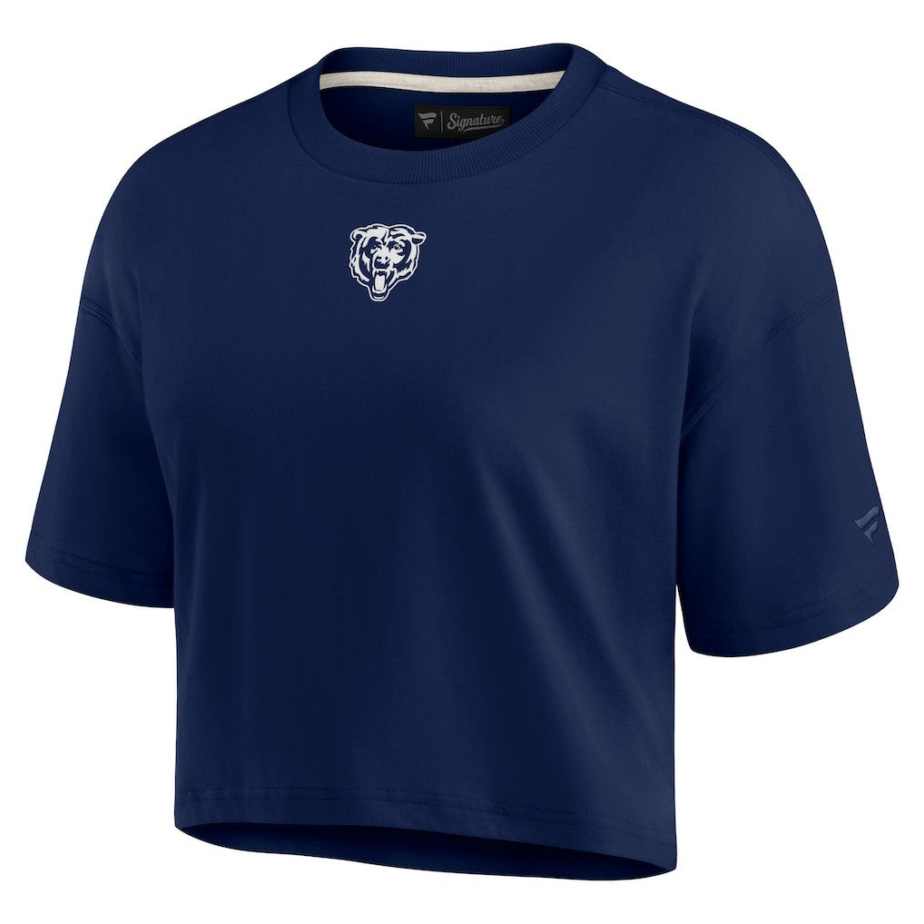 Chicago Bears Women's Elements Super Soft Boxy Cropped T-Shirt - Navy - Fanatics