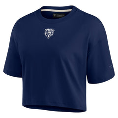 Chicago Bears Women's Elements Super Soft Boxy Cropped T-Shirt - Navy - Fanatics
