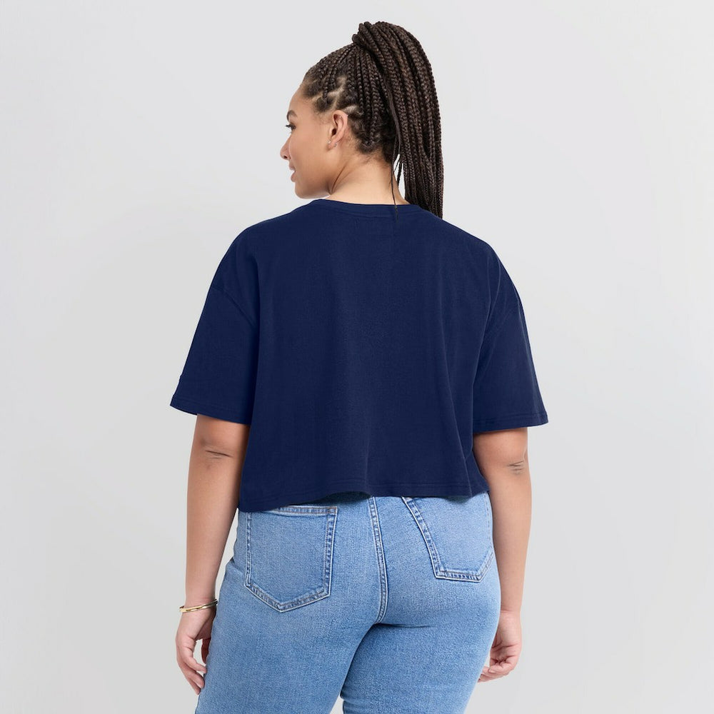Chicago Bears Women's Elements Super Soft Boxy Cropped T-Shirt - Navy - Fanatics
