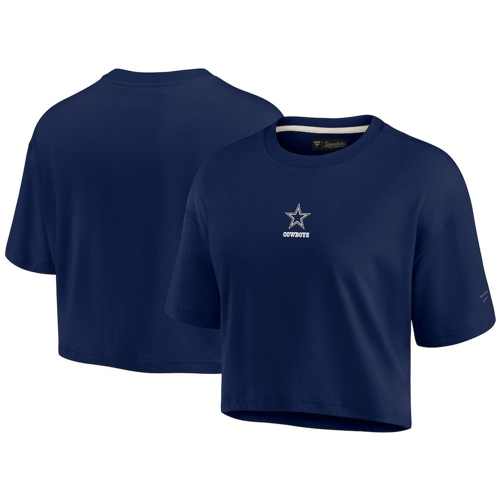 Dallas Cowboys Women's Elements Super Soft Boxy Cropped T-Shirt - Navy - Fanatics