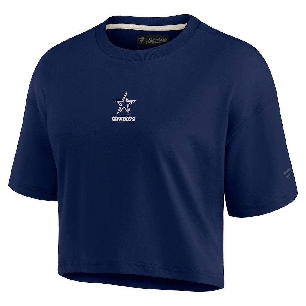 Dallas Cowboys Women's Elements Super Soft Boxy Cropped T-Shirt - Navy - Fanatics