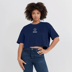 Dallas Cowboys Women's Elements Super Soft Boxy Cropped T-Shirt - Navy - Fanatics