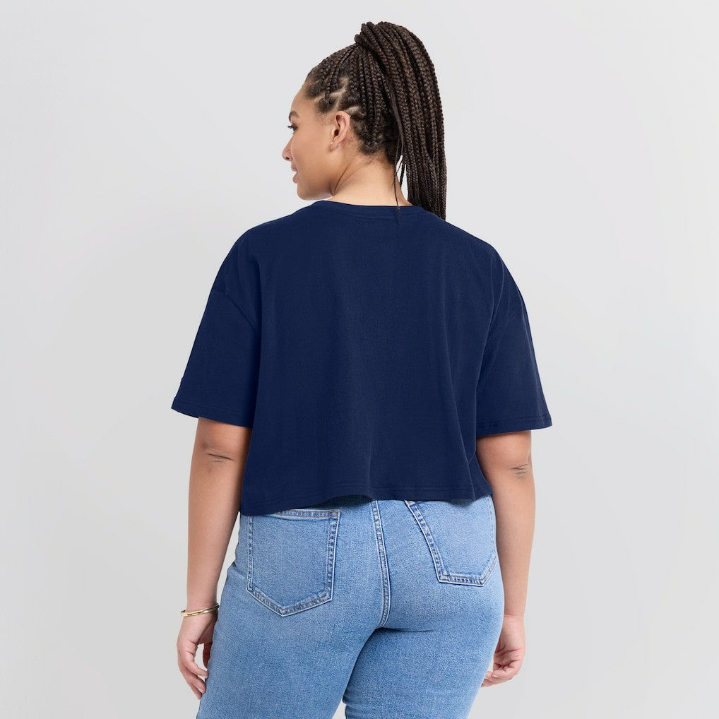 Dallas Cowboys Women's Elements Super Soft Boxy Cropped T-Shirt - Navy - Fanatics