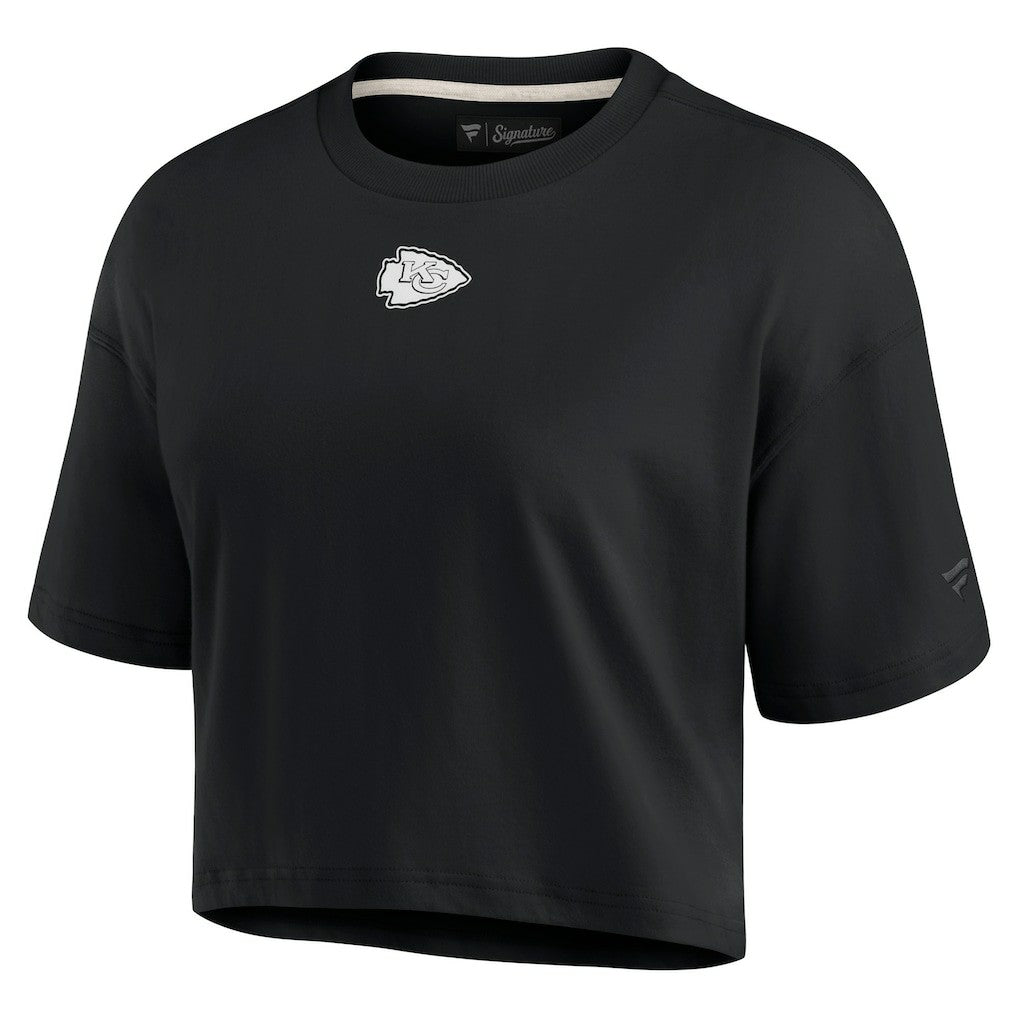 Kansas City Chiefs Women's Elements Super Soft Boxy Cropped T-Shirt - Black - Fanatics