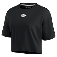 Kansas City Chiefs Women's Elements Super Soft Boxy Cropped T-Shirt - Black - Fanatics