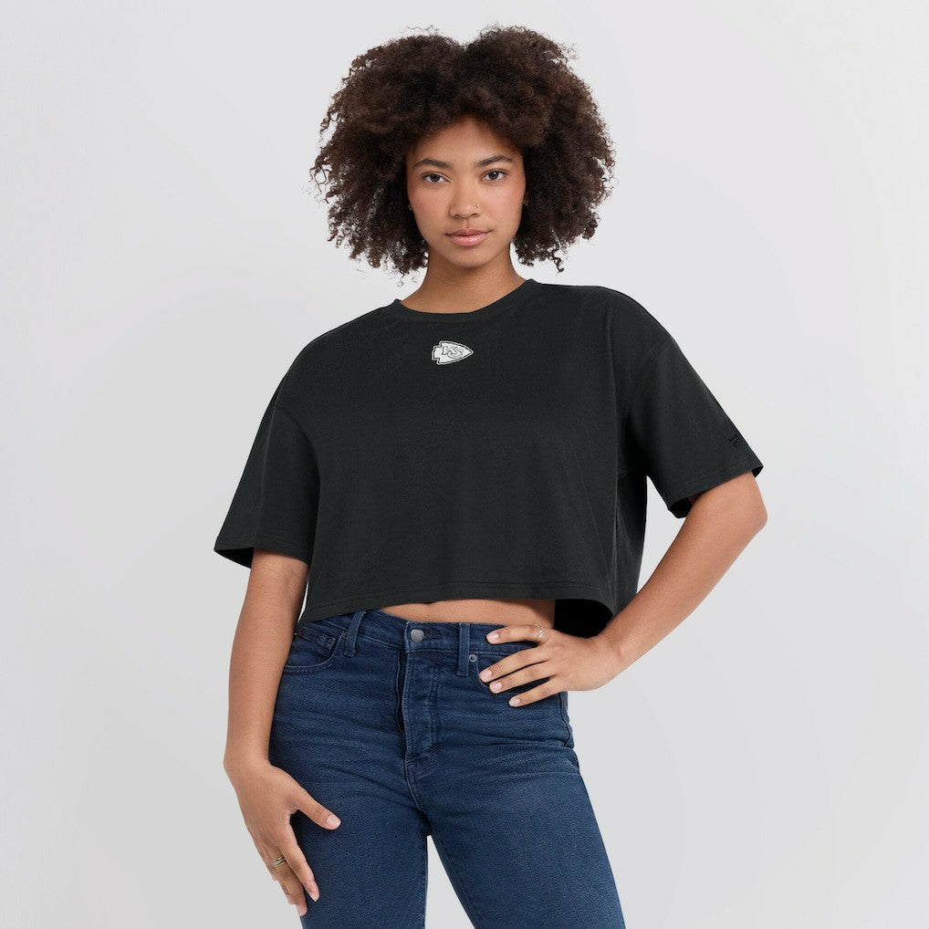 Kansas City Chiefs Women's Elements Super Soft Boxy Cropped T-Shirt - Black - Fanatics