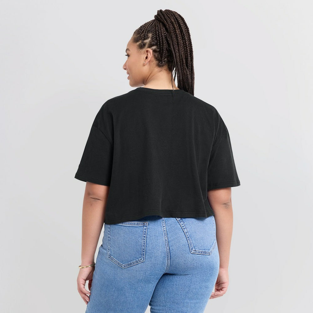 Pittsburgh Steelers Women's Elements Super Soft Boxy Cropped T-Shirt - Black - Fanatics