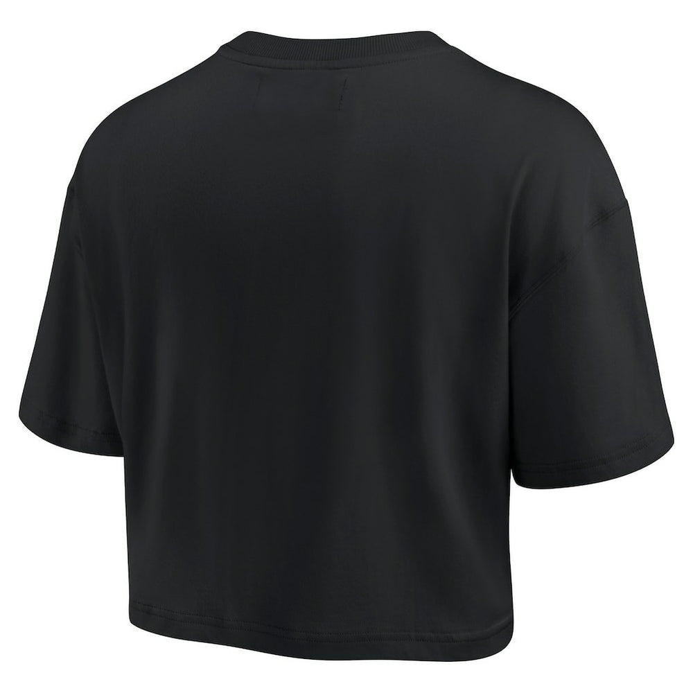 New Orleans Saints Women's Elements Super Soft Boxy Cropped T-Shirt - Black - Fanatics