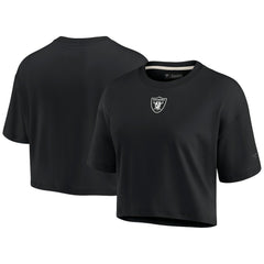Las Vegas Raiders Women's Elements Super Soft Boxy Cropped T-Shirt - Black - Fanatics