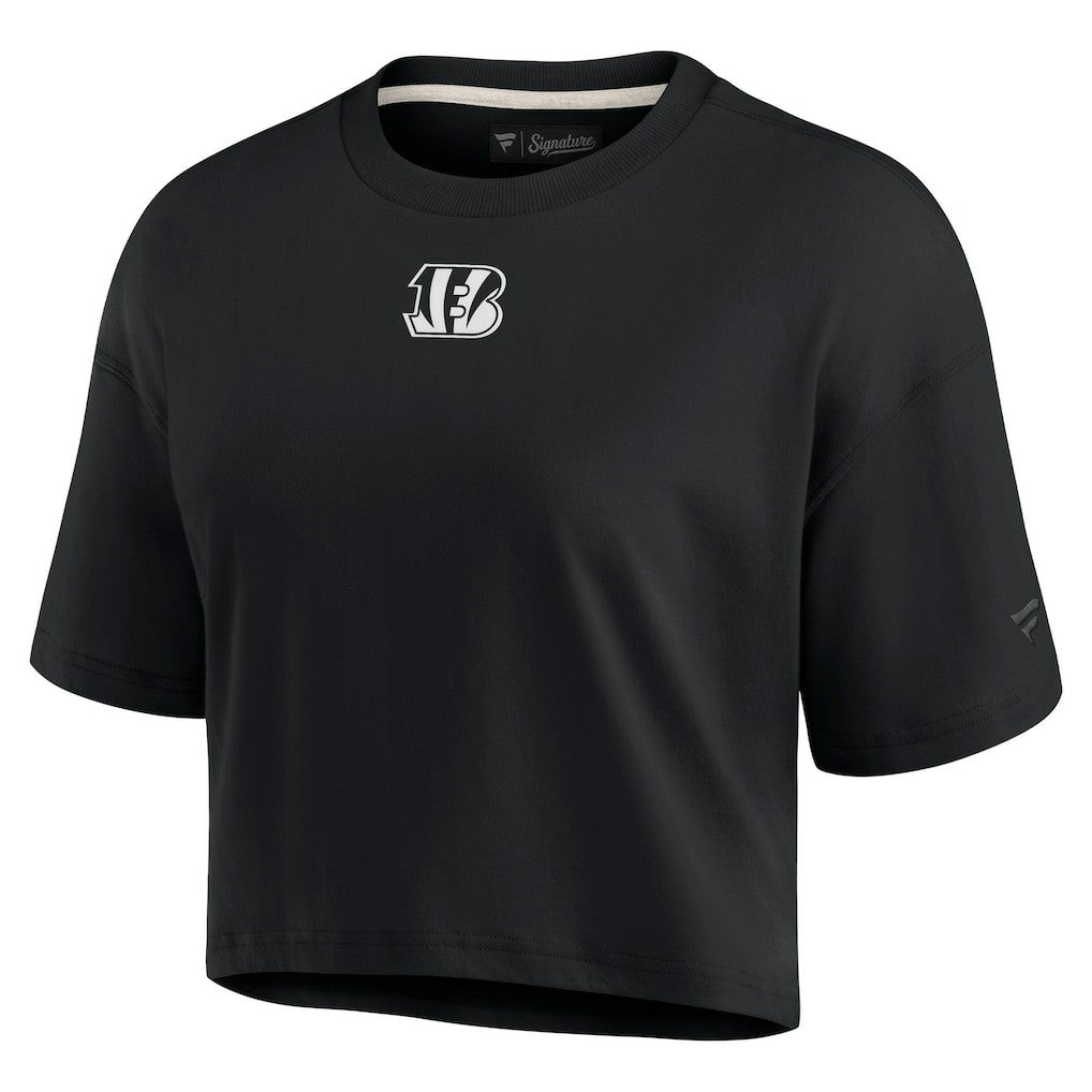 Cincinnati Bengals Women's Elements Super Soft Boxy Cropped T-Shirt - Black - Fanatics