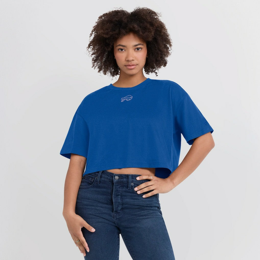 Buffalo Bills Women's Elements Super Soft Boxy Cropped T-Shirt - Royal - Fanatics